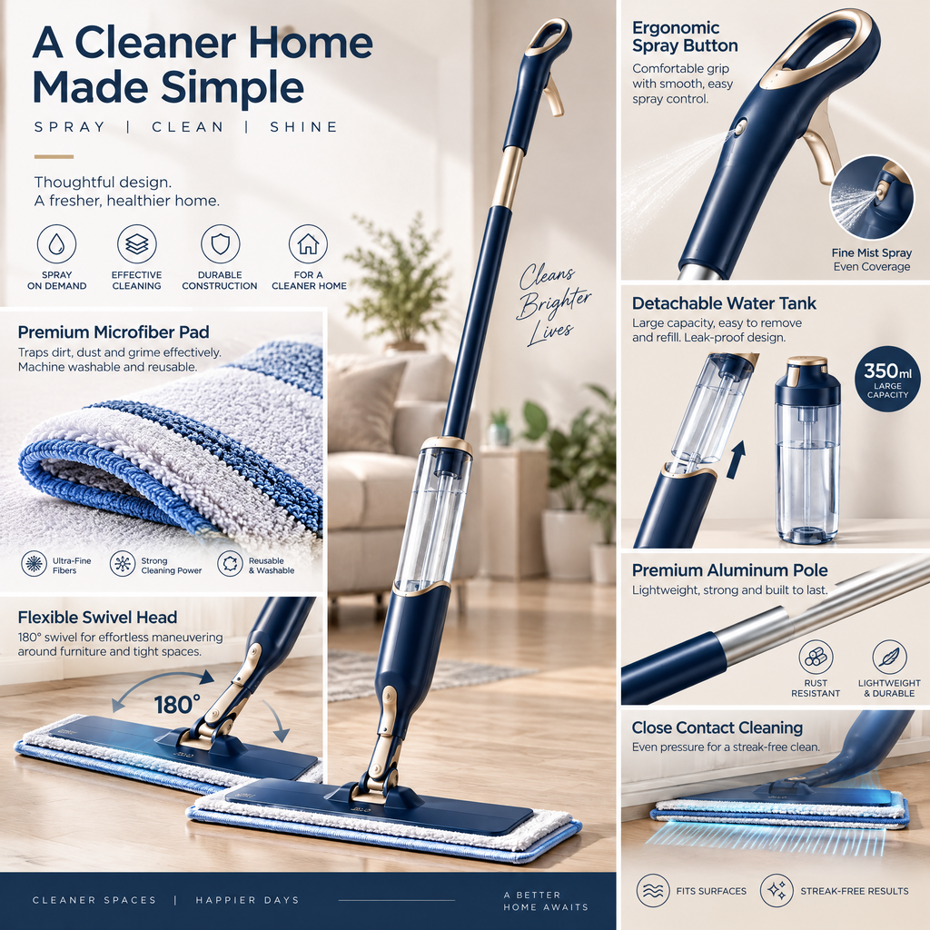 Orvalmere™ Easy-Spray Microfiber Floor Mop