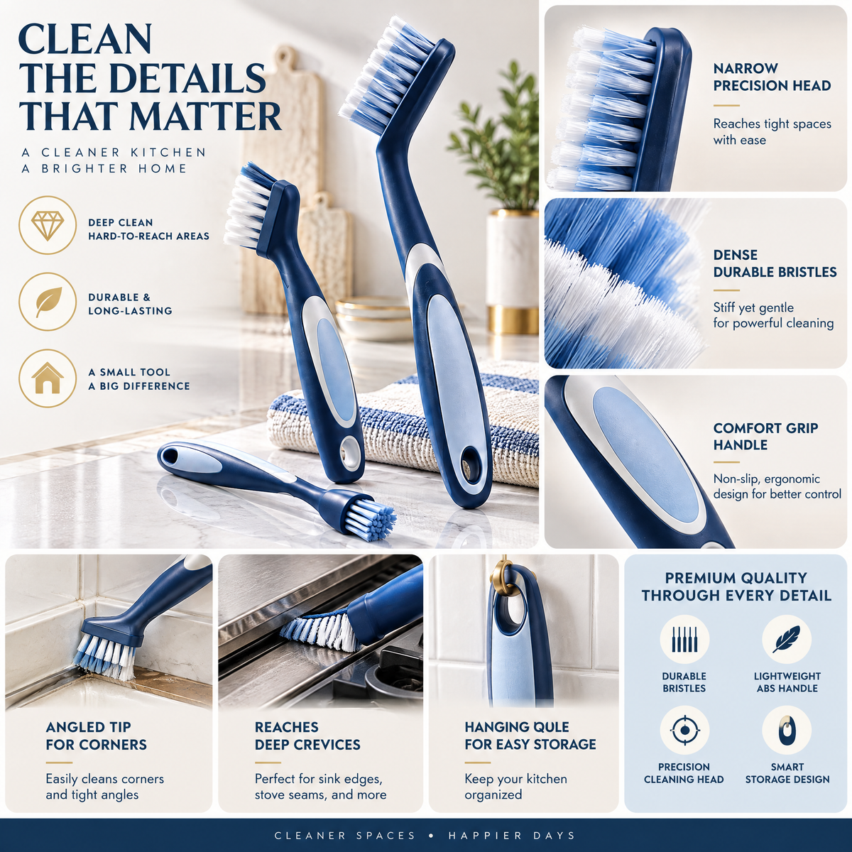 Orvalmere™ Multi-Size Detail Cleaning Brush Set