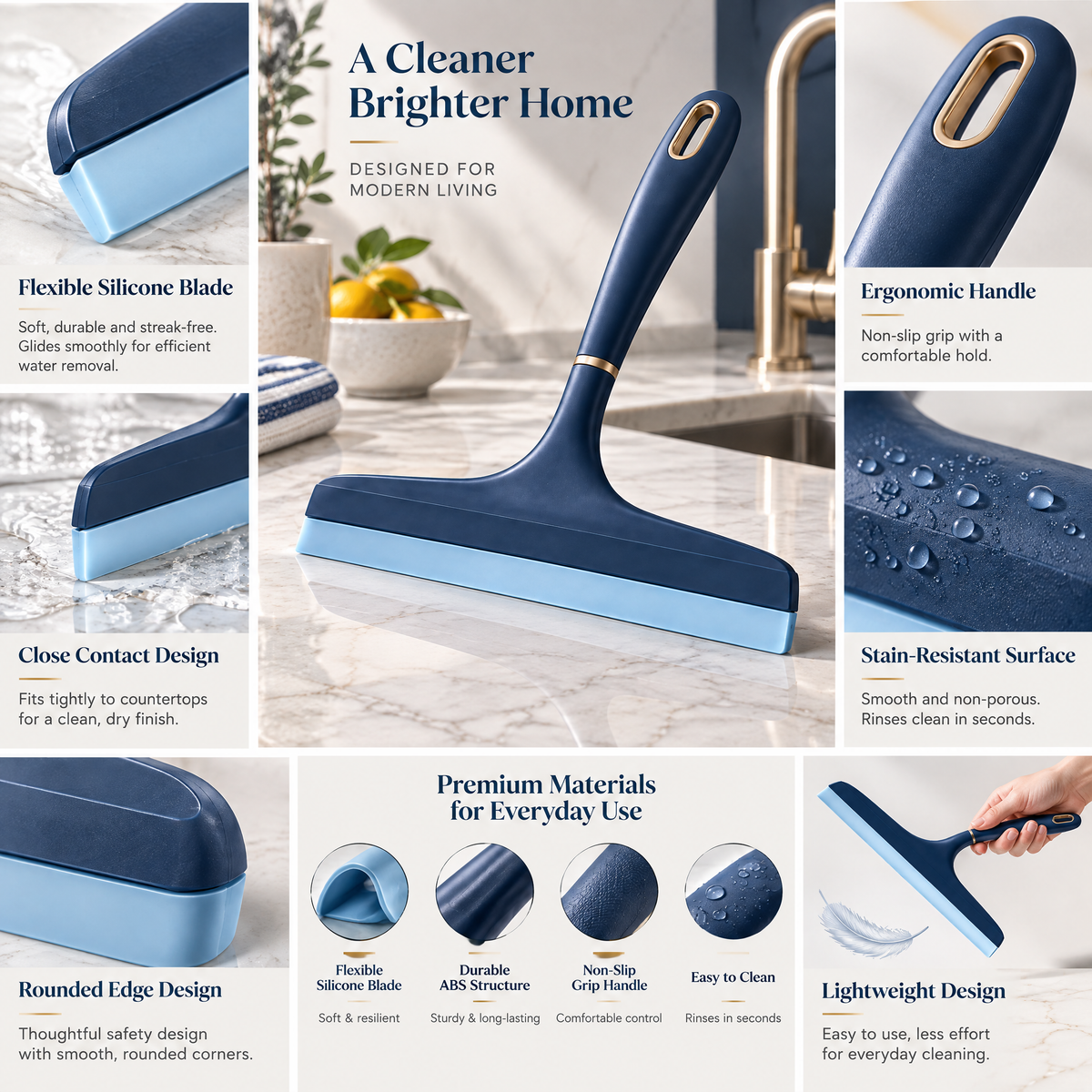 Orvalmere™ Countertop & Glass Squeegee