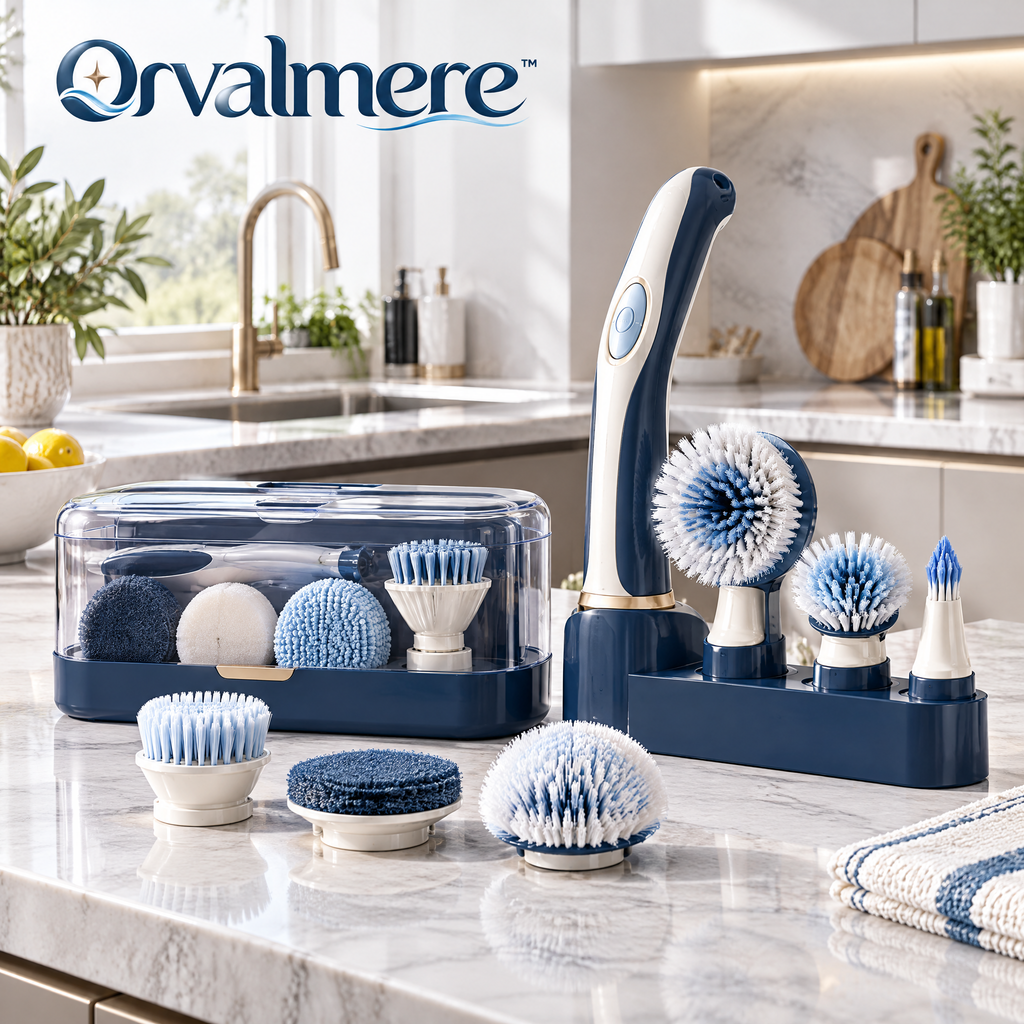 Orvalmere™ Multi-Head Electric Spin Scrubber Set