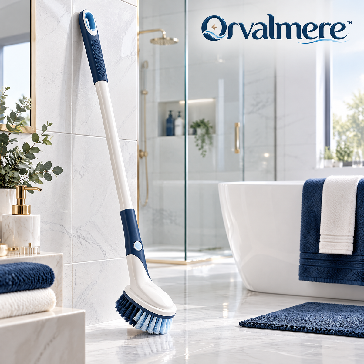 Orvalmere™ Long-Handle Bathroom Scrub Brush