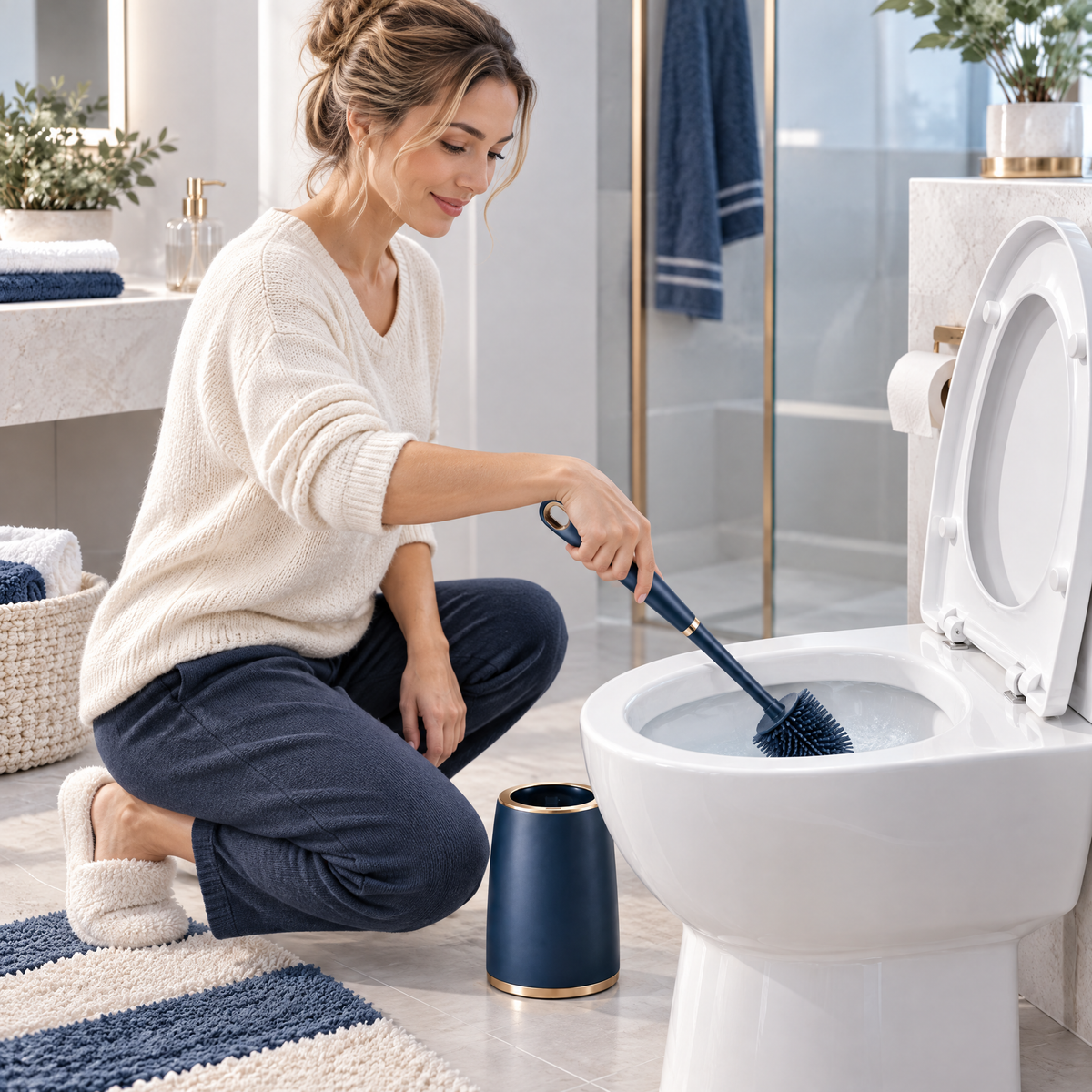 Orvalmere™ Modern Toilet Brush with Holder