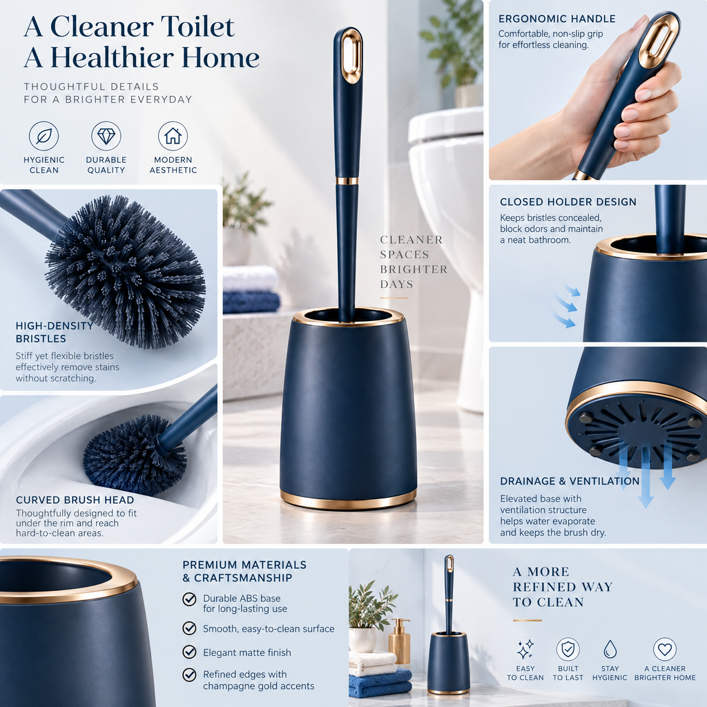 Orvalmere™ Modern Toilet Brush with Holder