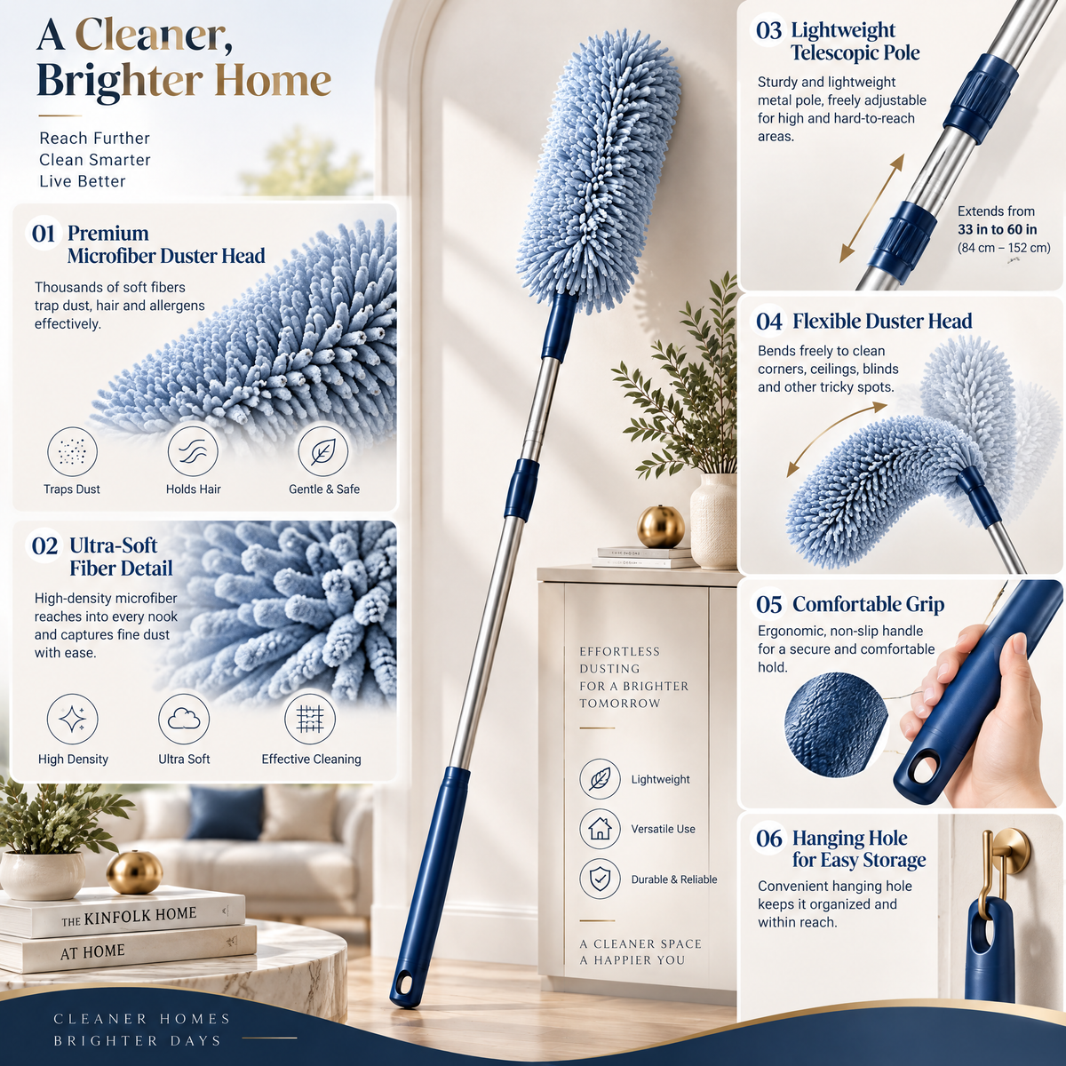 Orvalmere™ Extendable Microfiber Duster