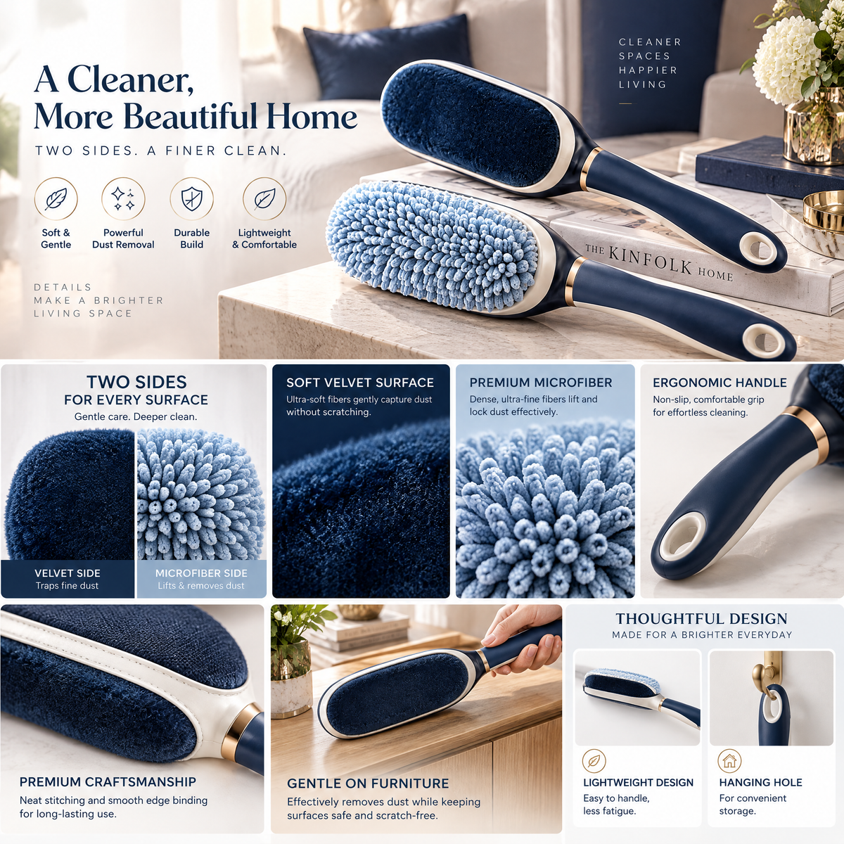 Orvalmere™ Dual-Sided Dusting Brush Set